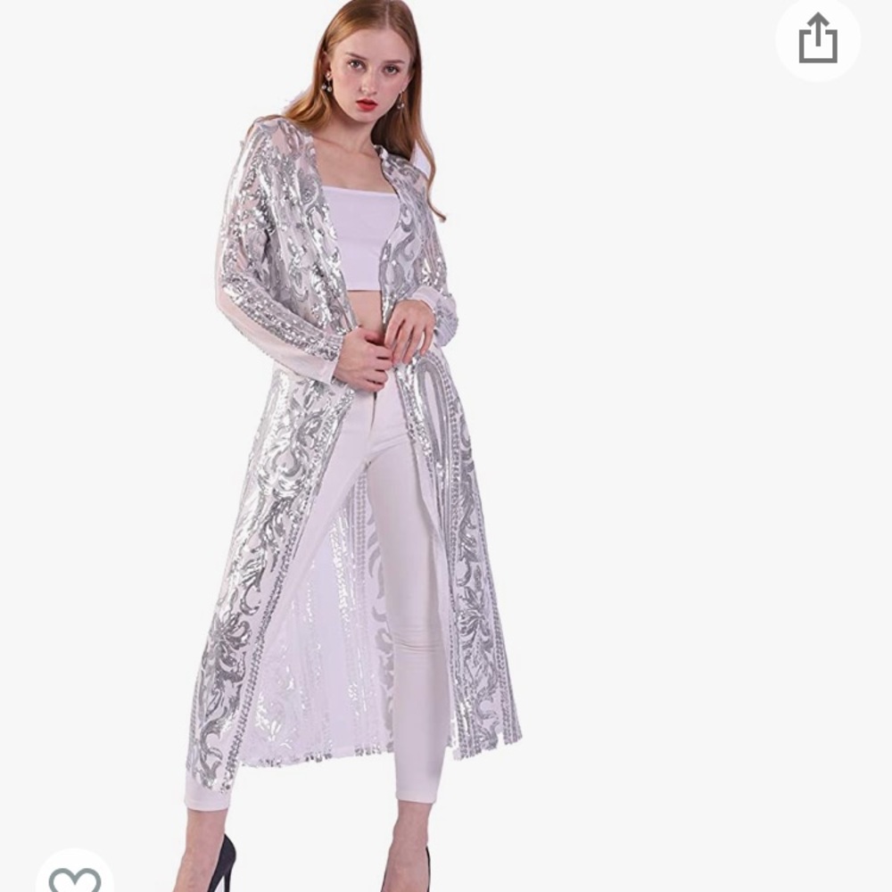 Silver sequin duster.